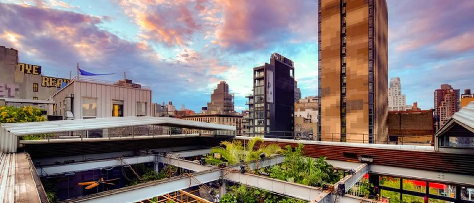 Sunset clouds over the Lower East Side from the roof
